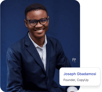 Image of the Founder of CopyUp, Joseph Gbadamosi
